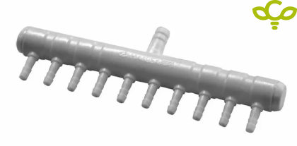 Plastic coupler for air and water with 10 outputs