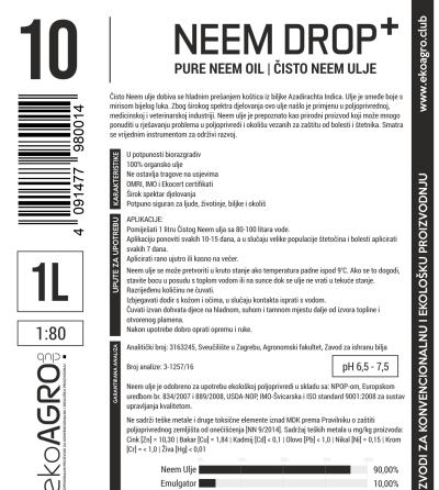 NEEM DROP 1L - Органски инсектицид