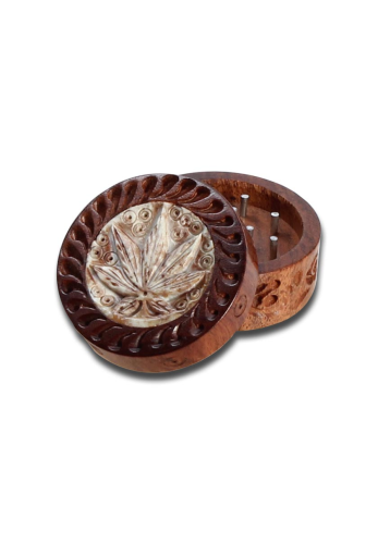 Rosewood Grinder 'Leaf' -part carved