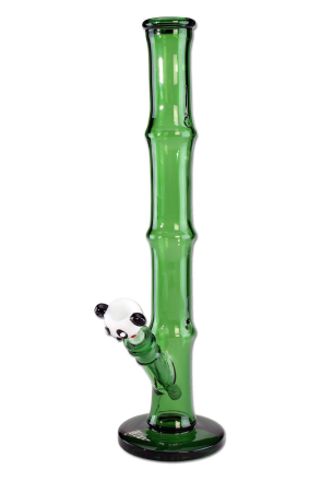 Black Leaf Glass Bong with Panda Bowl -Бонг