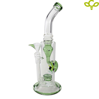 Black Leaf Recycle Bong with Drum Perco green