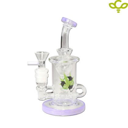 Black Leaf Recycle Bubbler Funnel Percolator - Стаклен Бонг