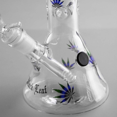 Black Leaf Pastel Leaves Beaker Ice бонг со простор за мраз