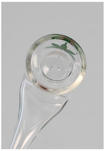 Black Leaf Glass Pipe kinked - pipë prej xhami